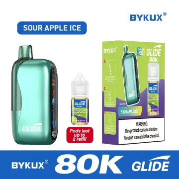 Sour Apple ice | BYKUX GLIDE 80K Puffs 5% Nicotine Replaceable Vape Kit