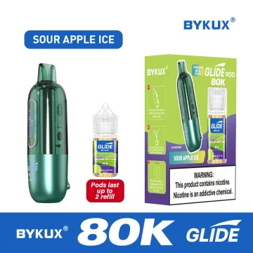 Sour Apple ice | BYKUX GLIDE 80K Puffs 5% Nicotine Replacement Pod